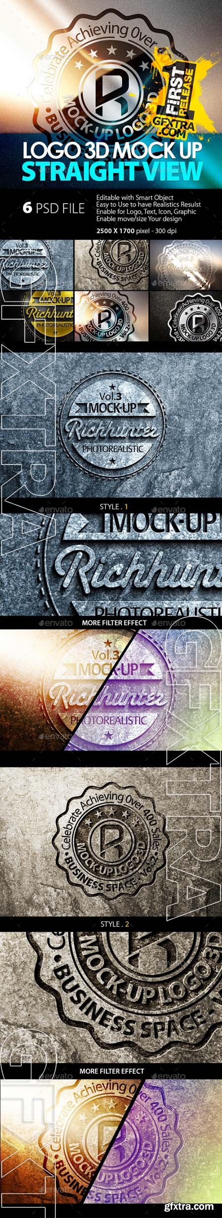 Graphicriver Mock-Up Logo 3D Straight View / Vol.3 8939938