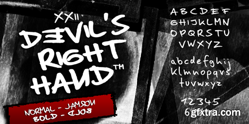 XXII Devils Right Hand Font Family - 4 Fonts for $42