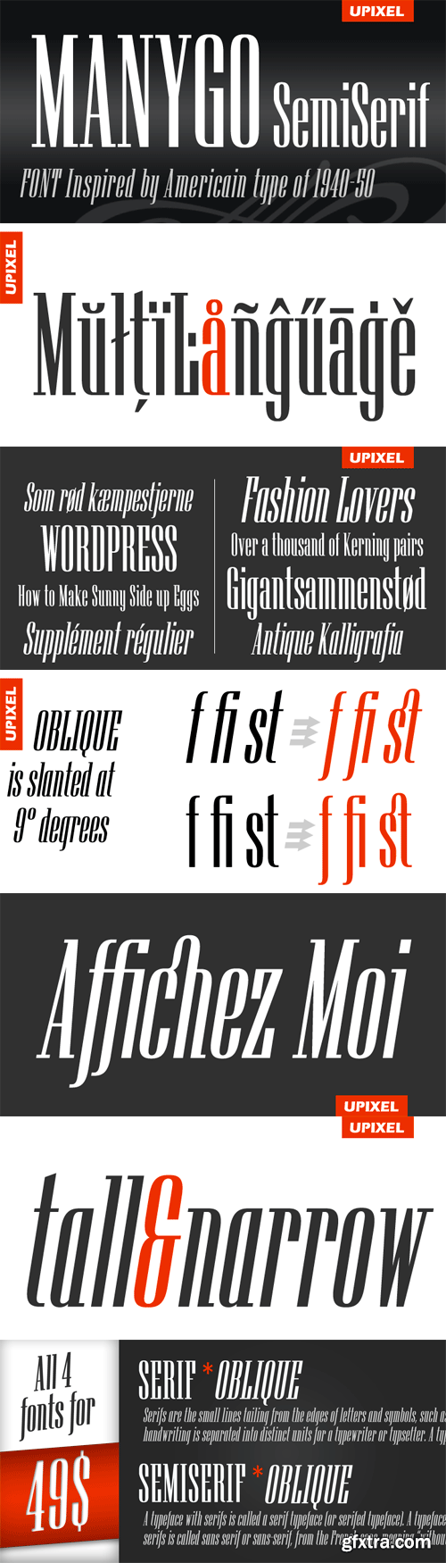 Manygo Semi Serif Font Family - 2 Fonts for $39