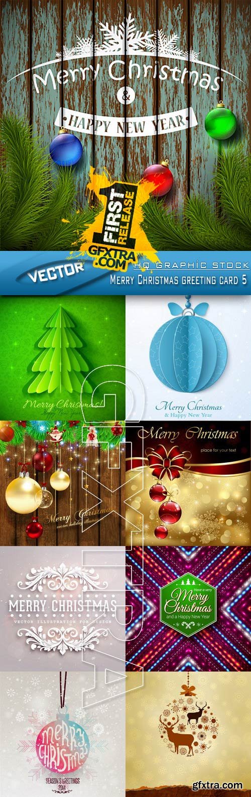Stock Vector - Merry Christmas greeting card 5
