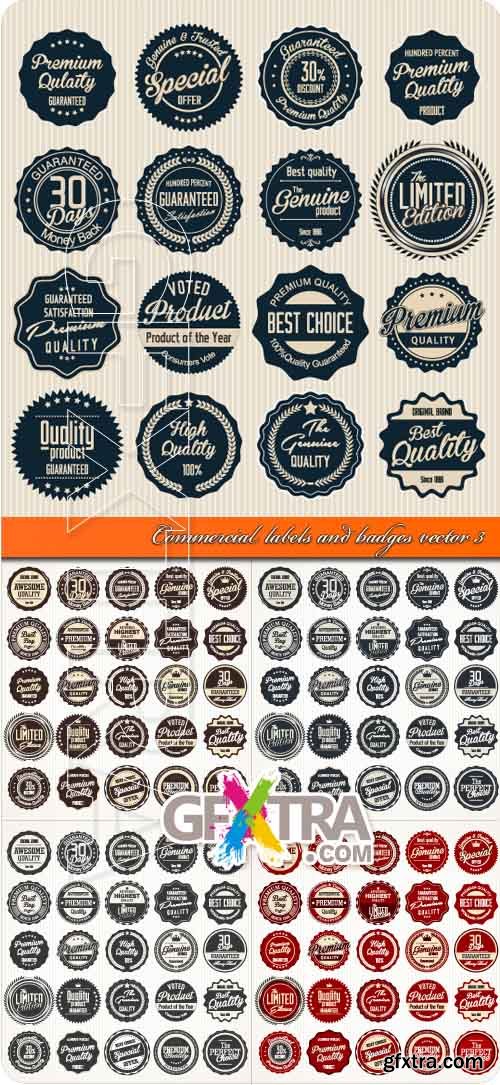 Commercial labels and badges vector 3
