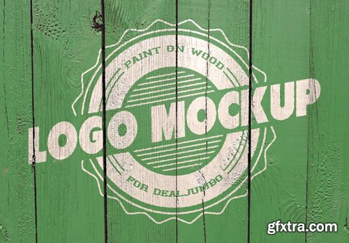 Logo Mockup – Old Paint on Wooden Wall