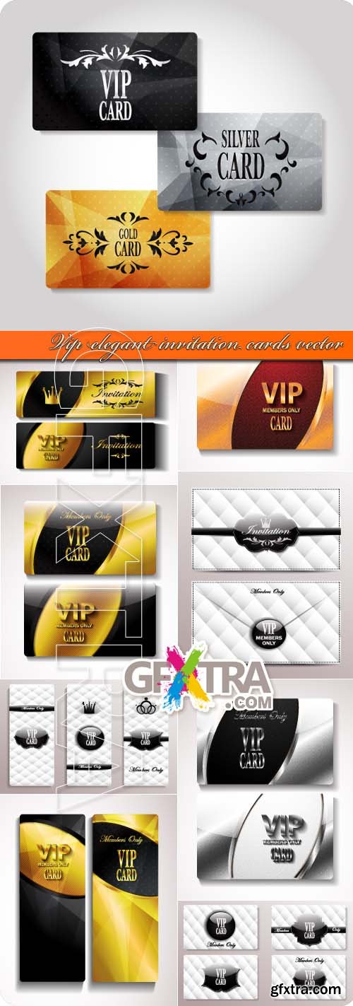 Vip elegant invitation cards vector