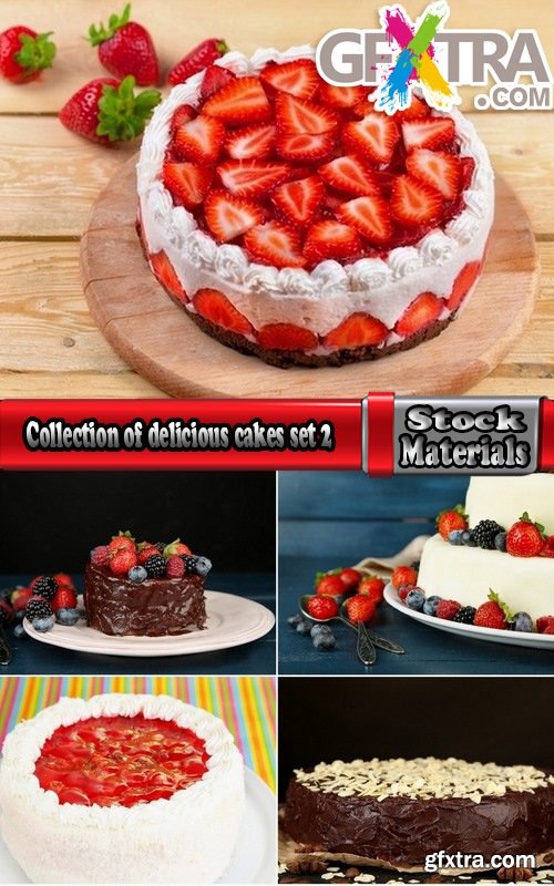 Collection of delicious cakes set 2-5 UHQ Jpeg