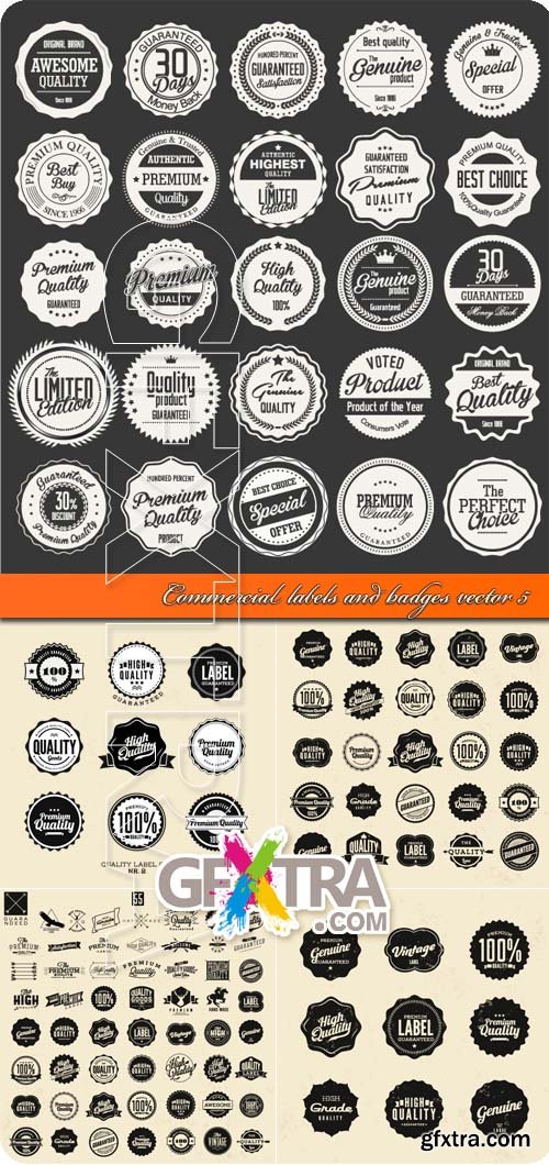 Commercial labels and badges vector 5