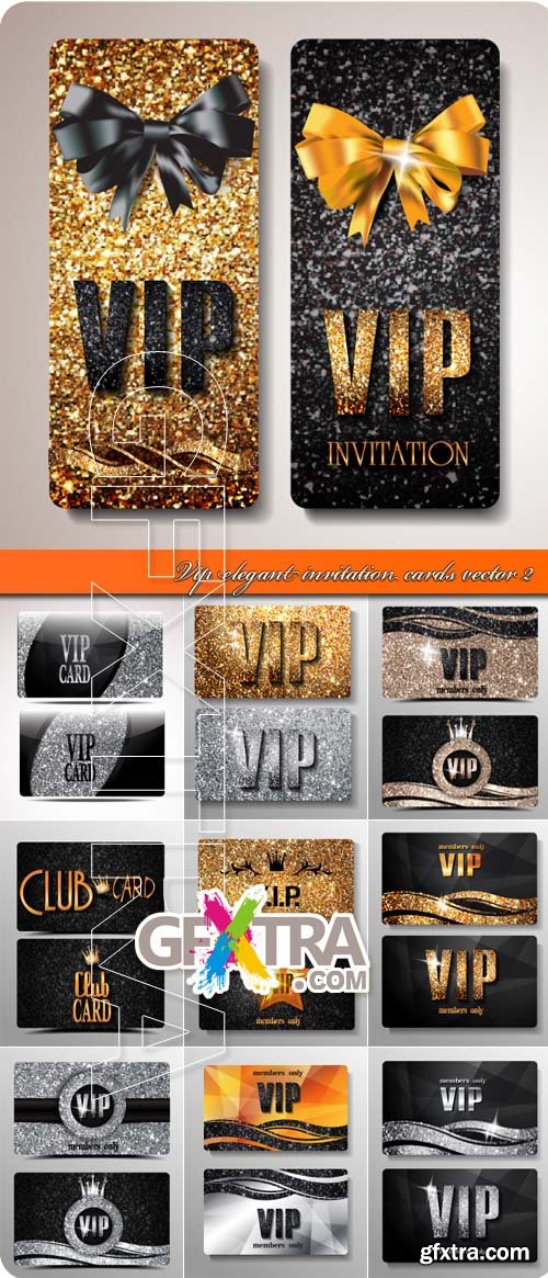 Vip elegant invitation cards vector 2