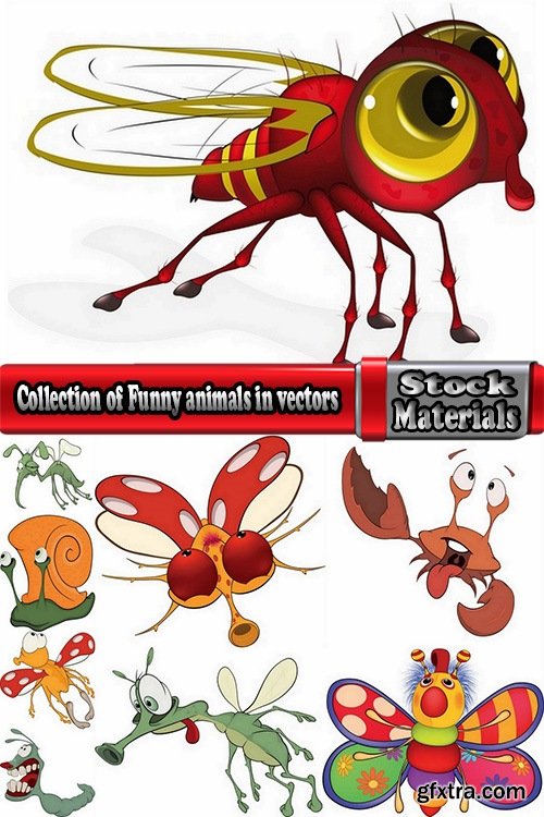 Collection of Funny animals in vectors 25 Eps