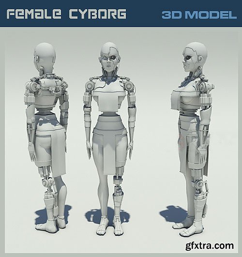 Female Cyborg 3D Model Max&Maya