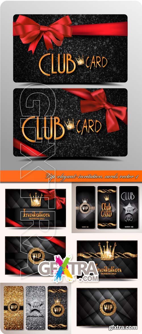Vip elegant invitation cards vector 4
