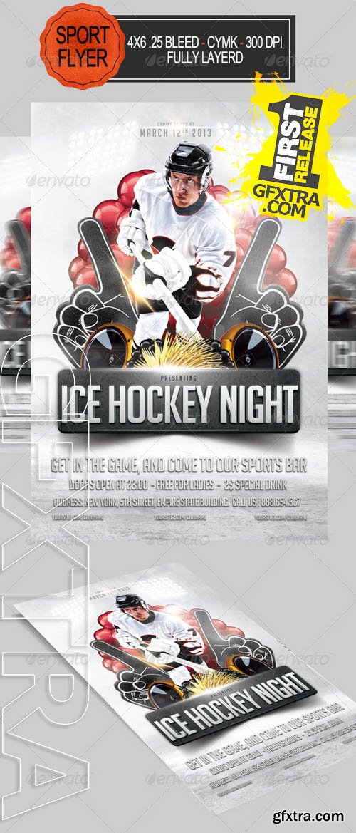 Ice Hockey Night Party Flyer - Graphicriver 7143547