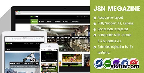 ThemeForest - JSN Megazine v1.0.3 - Responsive Joomla 2.5 & 3.x Magazine Template