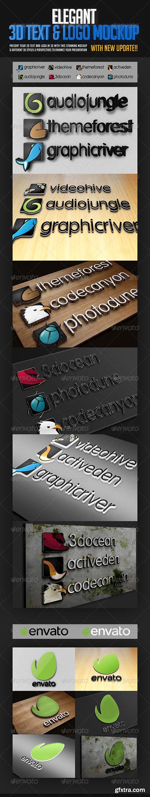 GraphicRiver - Elegant 3D Text & Logo Mockup