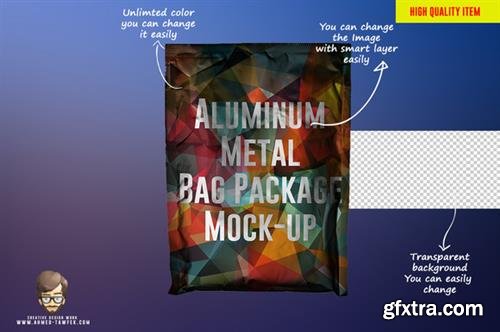 CreativeMarket - Aluminum Metal Bag Package Mock-up