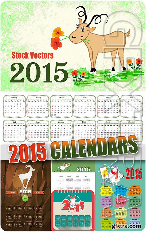 2015 Sheep calendars 4 - Stock Vectors