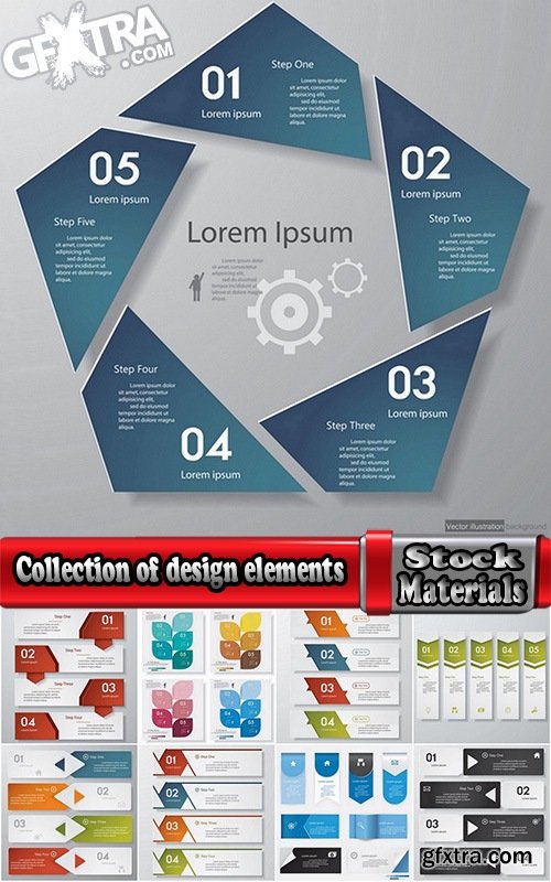 Collection of design elements infographics flyer poster web banner design 25 EPS