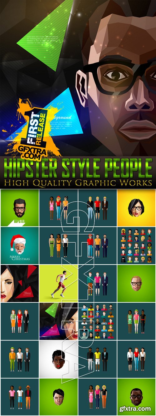 Hipster Style People Vector Set