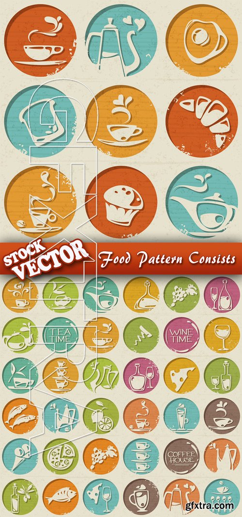 Food Pattern Consists Vector Set