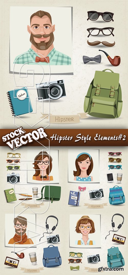 Hipster Style Elements#2 Vector Set