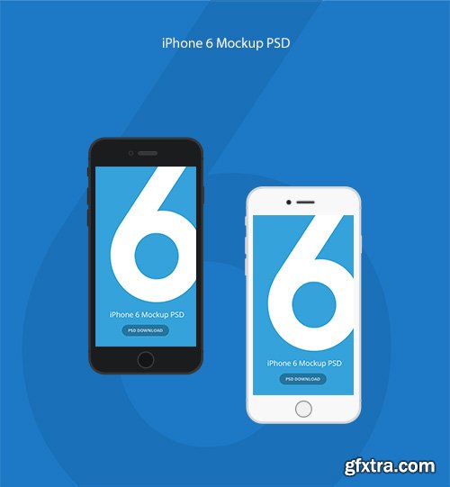 PSD Mock-UP - Black & White Flat iPhone 6