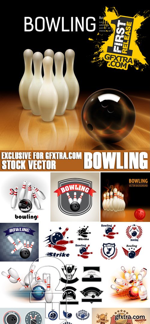 Stock Vectors - Bowling, 25xEPS