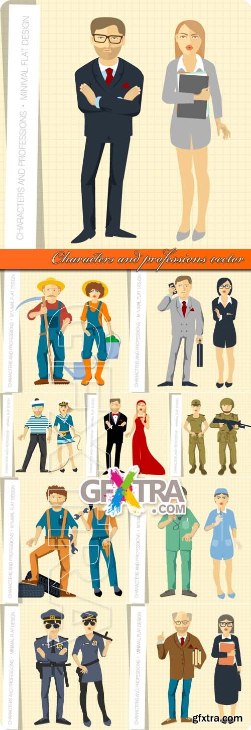 Characters and professions vector