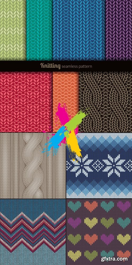 Knitted Fabric Backgrounds Vector