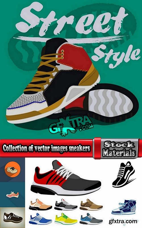 Collection of vector images sneakers 25 Eps