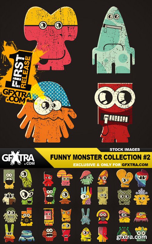 Funny Monster Collection #2 - 30 Vector