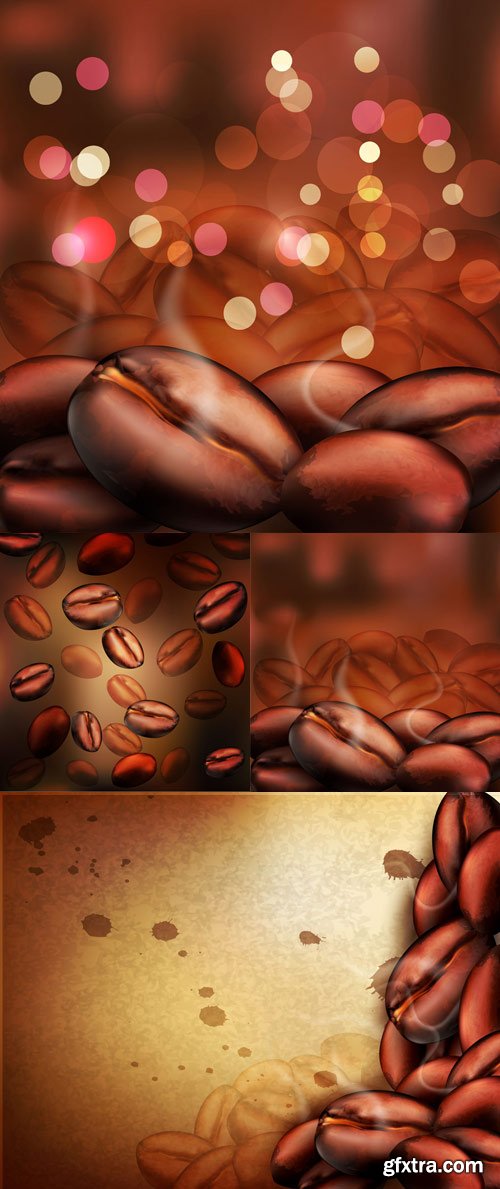 Tasty Coffee Backgrounds 4xEPS