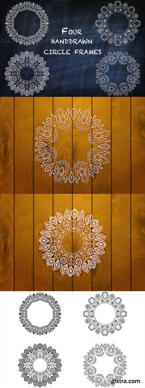Round Vector Indian Style Frames