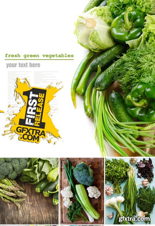 Stock Photos - Fresh green vegetables 2, 25xJPG