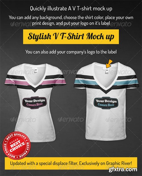 GraphicRiver - V T-Shirt Mock-up Men & Women