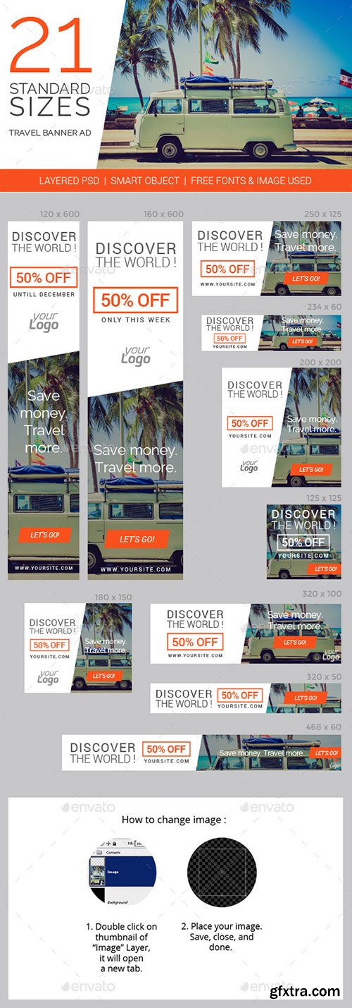 GraphicRiver - Travel & Vacation Web Ad Marketing Banners