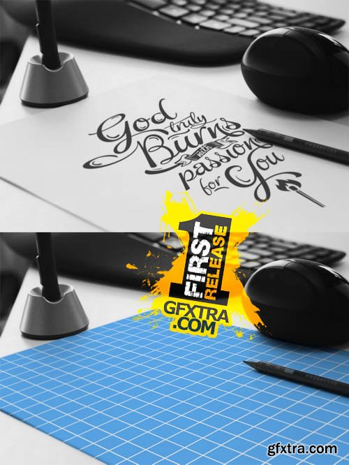 Typography, logo - Realistic Mockup - Creativemarket 55614