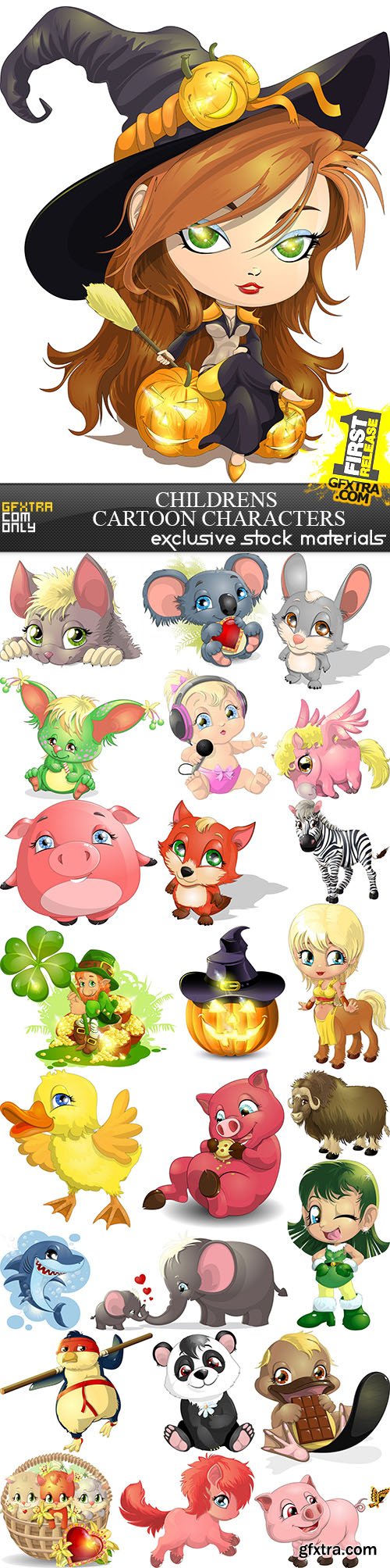 Childrens Cartoon Characters 25xEPS