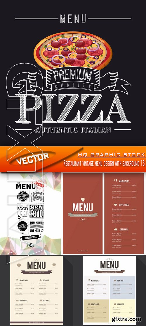 Stock Vector - Restaurant vintage menu design with backround 13