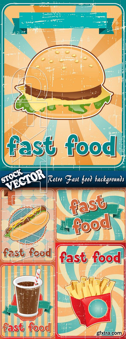 Stock Vector - Retro Fast food Backgrounds