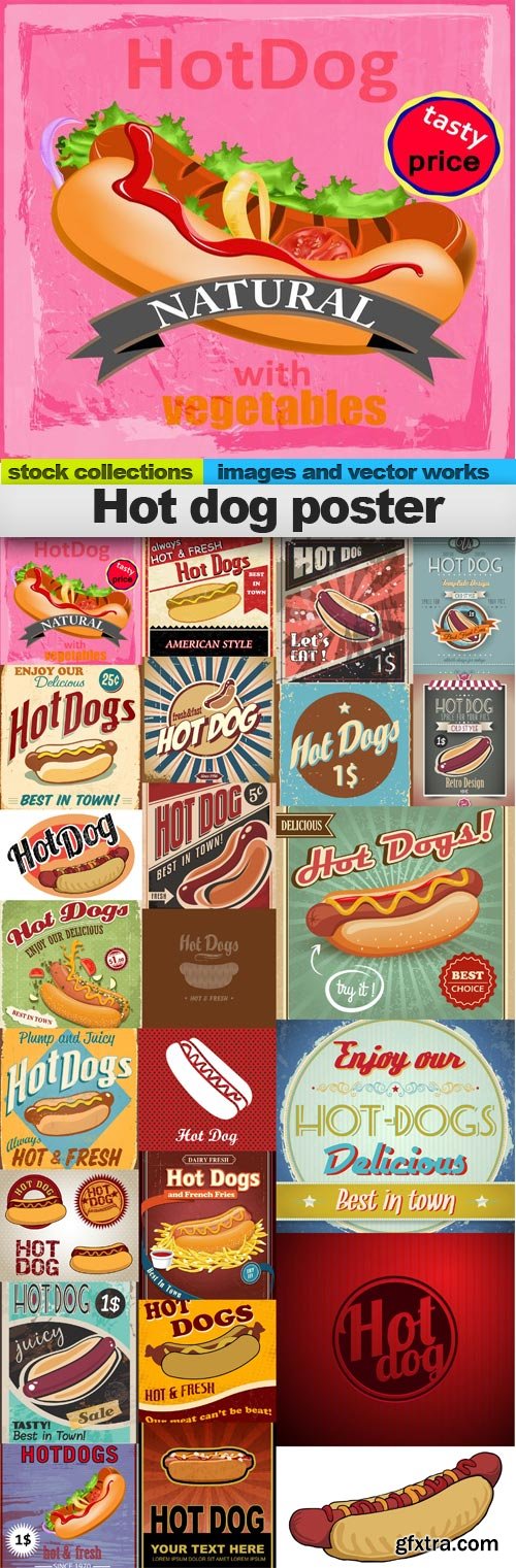 Hot dog poster, 25 x EPS