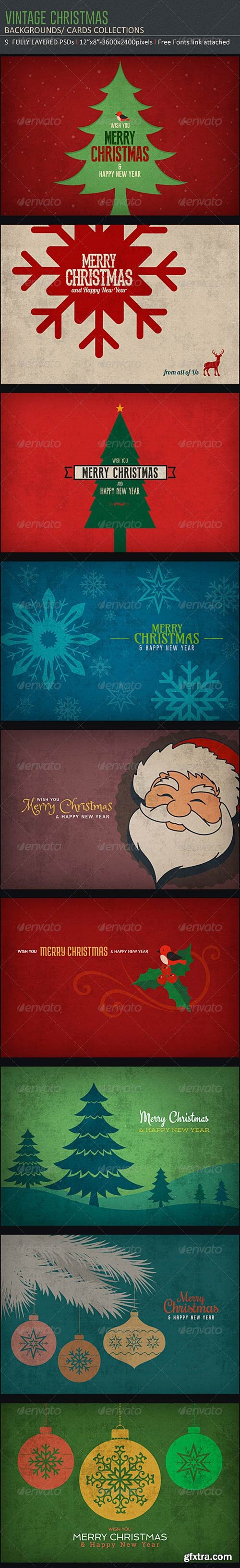 GraphicRiver - Vintage Christmas Backgrounds