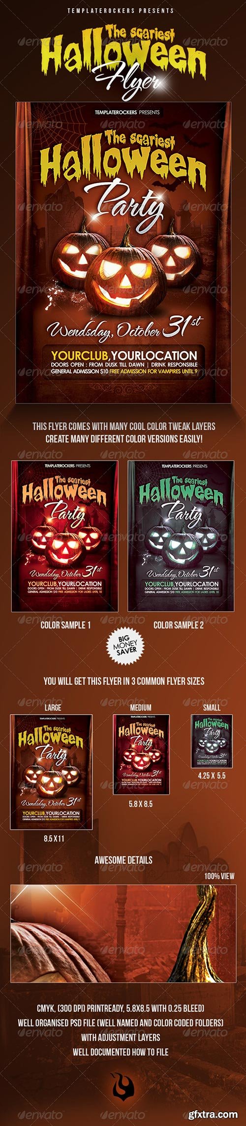 GraphicRiver - Scariest Halloween Party Flyer - 3 Sizes