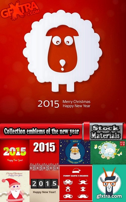 Collection emblems of the new year 25 Eps