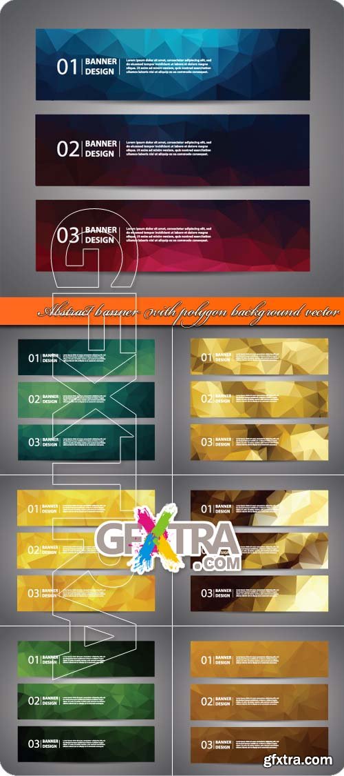 Abstract banner with polygon background vector