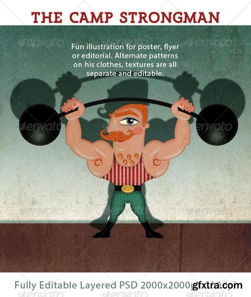 GraphicRiver - Strong Man. Muscle Man on a Stage - 5258058