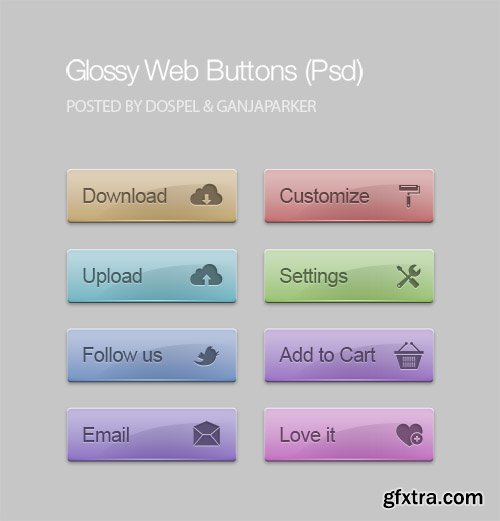 PSD Web Design - Glossy Neat Web Buttons