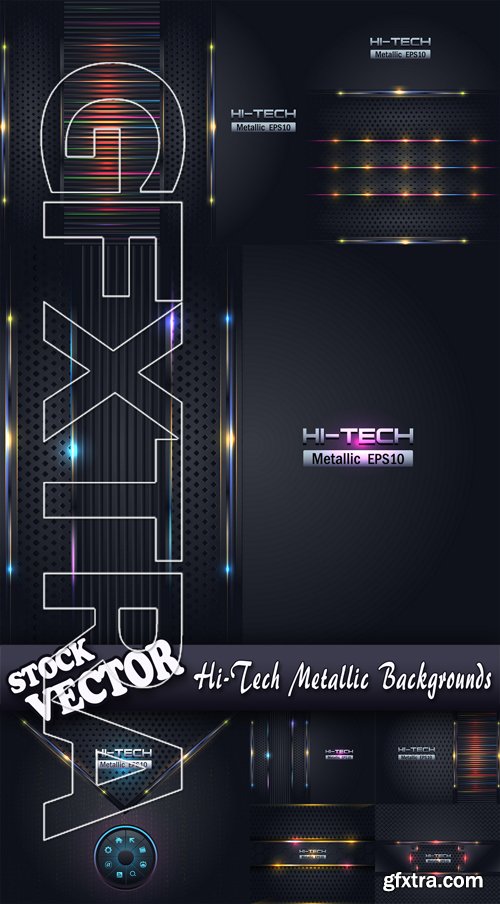 Stock Vector - Hi-Tech Metallic Backgrounds