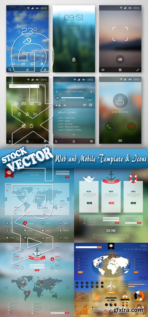 Stock Vector - Web and Mobile Template & Icons