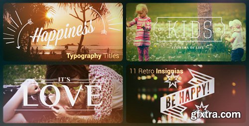 Videohive Typography titles | 11 Retro Insignias 4893660
