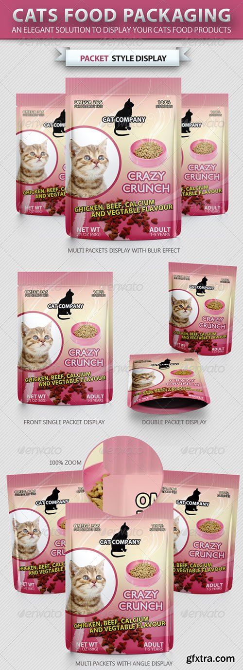 GraphicRiver - Cats Food Packaging Mock-up