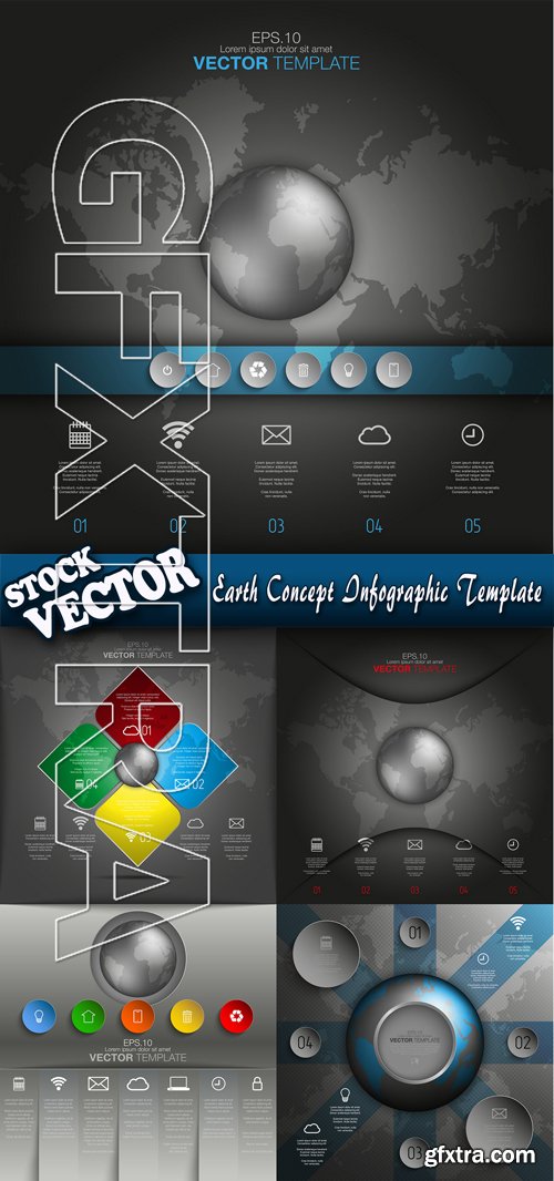 Stock Vector - Earth Concept Infographic Template