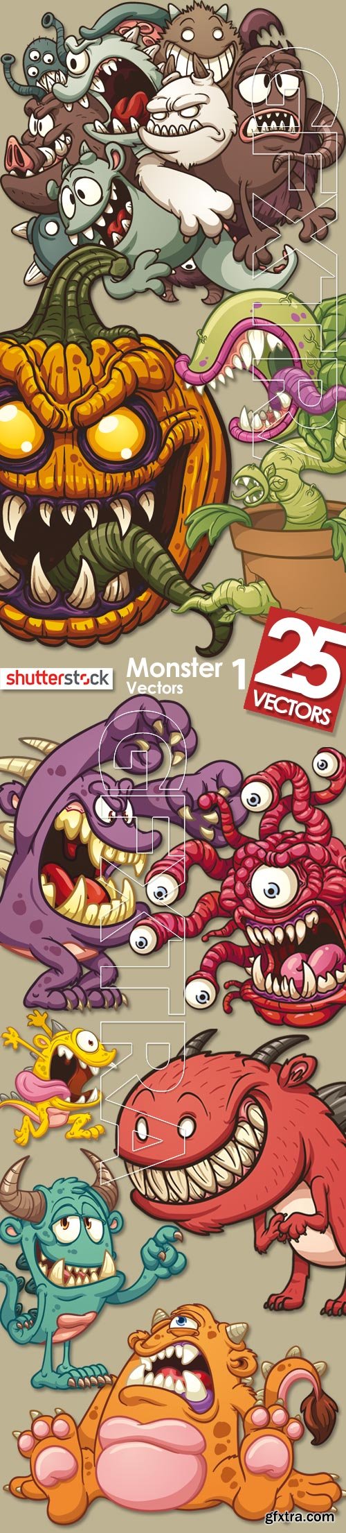 Monster Vectors 1, 25xEPS